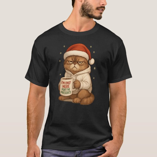 Camiseta Grumpy Christmas Cat with Santa Hat (Anverso)