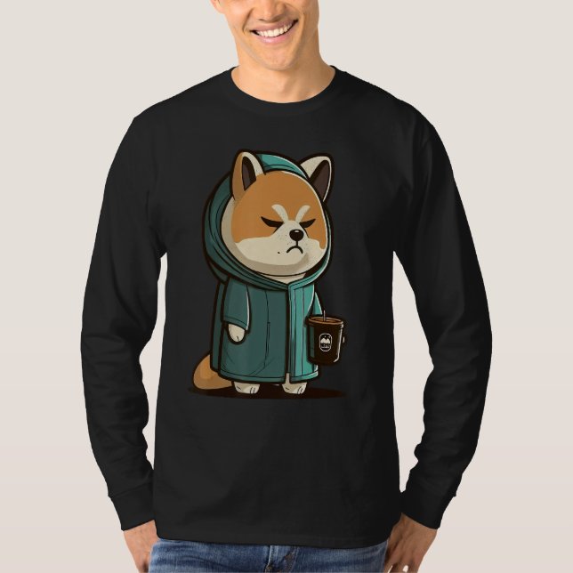 Camiseta Grumpy Coffee  Dog on Coffee Akita Inu (Anverso)
