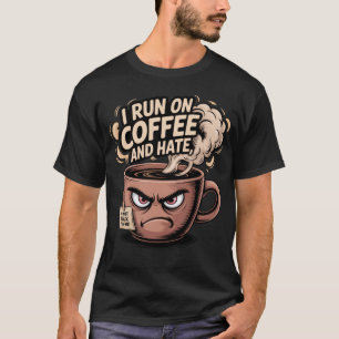 Camiseta Grumpy Coffee Mug - Corro con café y odio