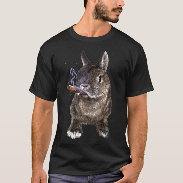 Camiseta Grumpy conejo enano de los Países Bajos con cigar  (Anverso)