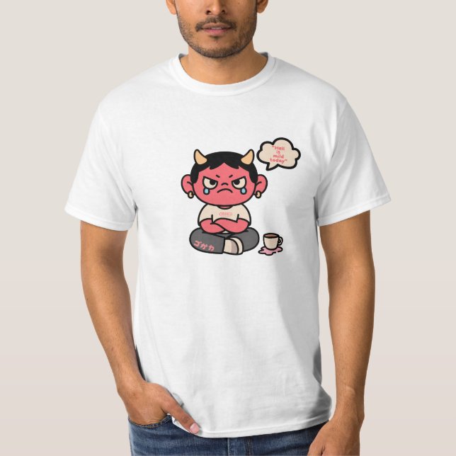 Camiseta Grumpy Cute Oni - "El infierno es suave hoy" (Anverso)