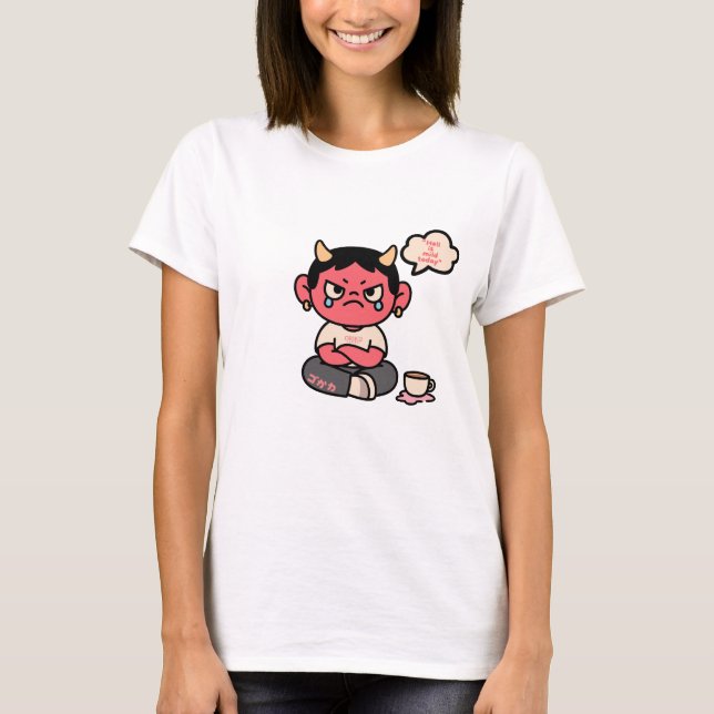 Camiseta Grumpy Cute Oni - "El infierno es suave hoy" (Anverso)