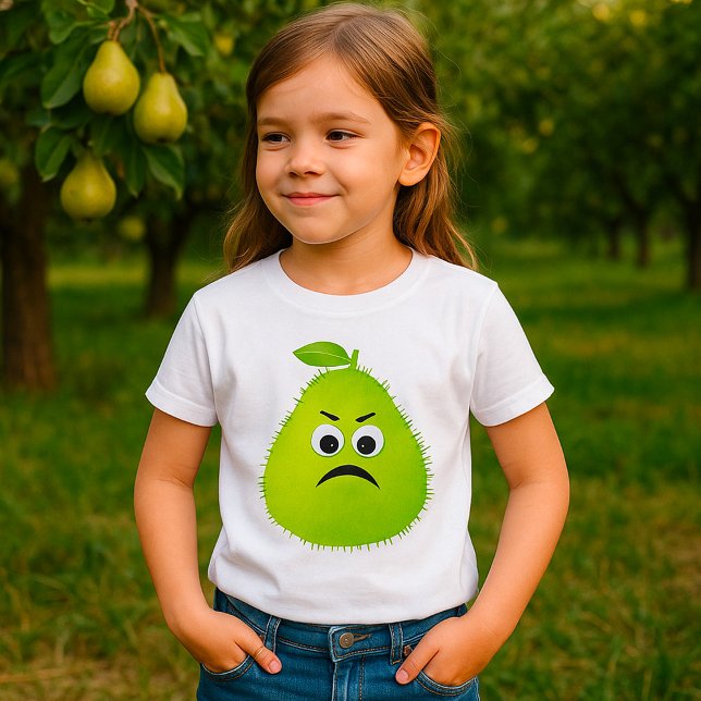 Camiseta Grumpy Fuzzy Pear Face Funny Fruit Character (Subido por el creador)