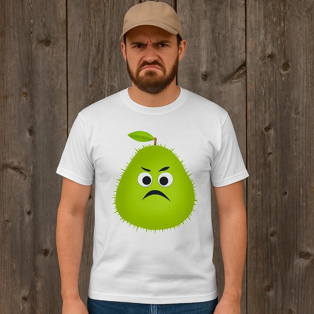Camiseta Grumpy Fuzzy Pear Face Funny Fruit Character (Subido por el creador)