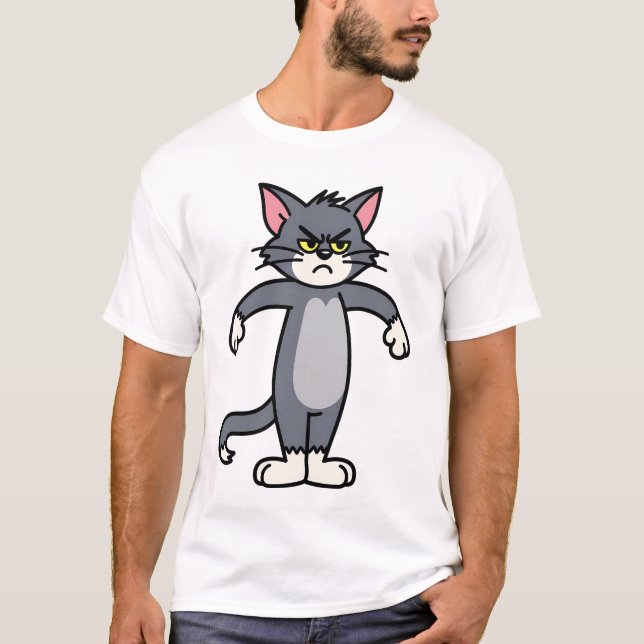 Camiseta Grumpy Gray Cat Cute Cartoon (Anverso)