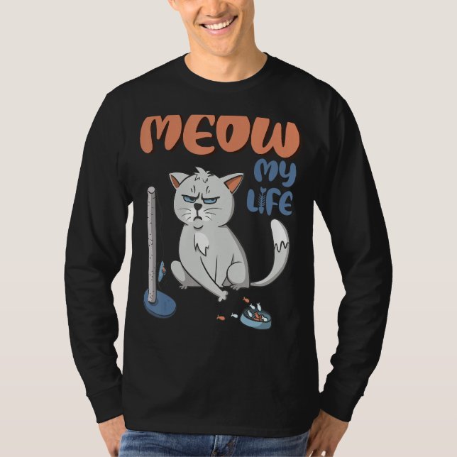 Camiseta Grumpy Grey Cat Funny No BS Given Cat People (Anverso)