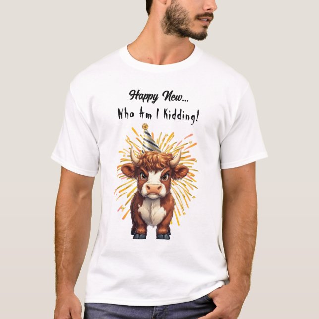 Camiseta Grumpy Highland New Year Cow (Anverso)