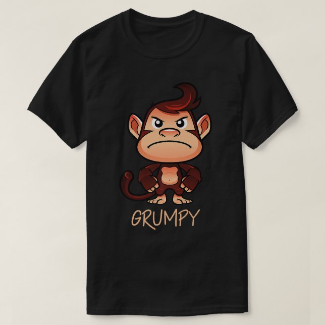 Camiseta Grumpy Monkey Meme Estético Chimpancé de mal humor (Diseño del anverso)