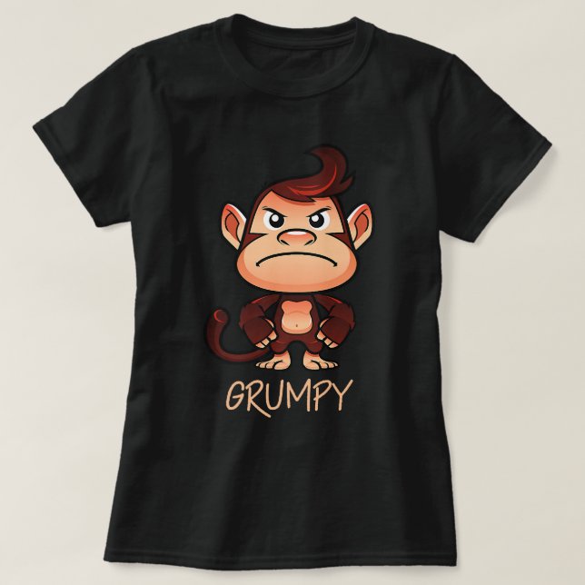 Camiseta Grumpy Monkey Meme Estético Chimpancé de mal humor (Diseño del anverso)