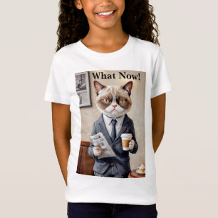 Camiseta Grumpy Office Cat What Now