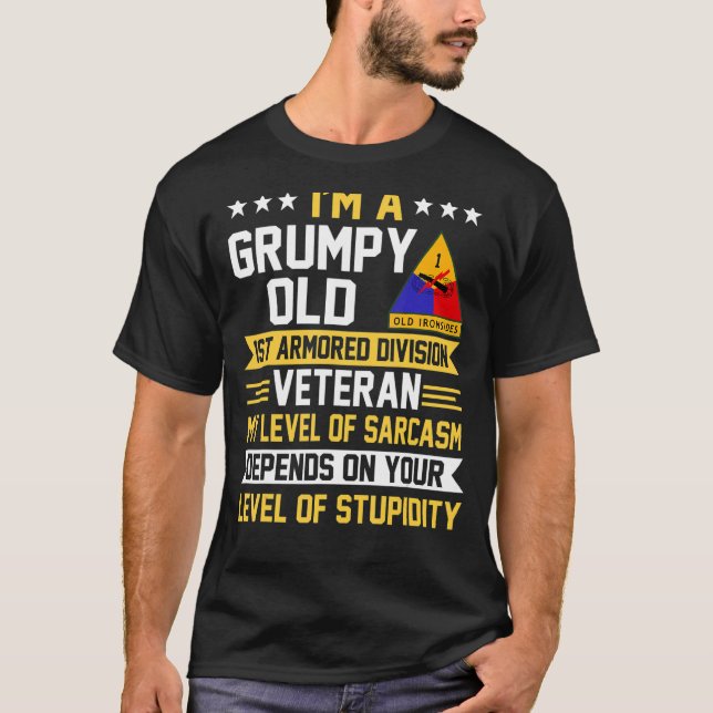 Camiseta Grumpy Old 1ª División Armada Veterano Día del Pad (Anverso)