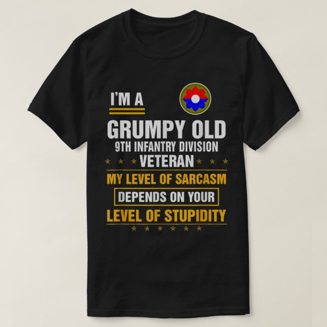Camiseta Grumpy Old 9ª División de Infantería Veterano Día  (Diseño del anverso)