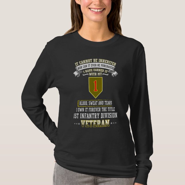 Camiseta Grumpy Old First Infantry Division Veteran Day Mil (Anverso)