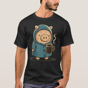 Camiseta Grumpy Pig Coffee Lover en el café Cerdo