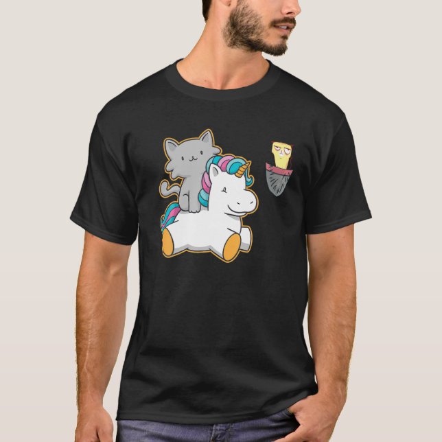 Camiseta Grumpy Pocket Cat Unicorn Caticador Meowgical Kawa (Anverso)