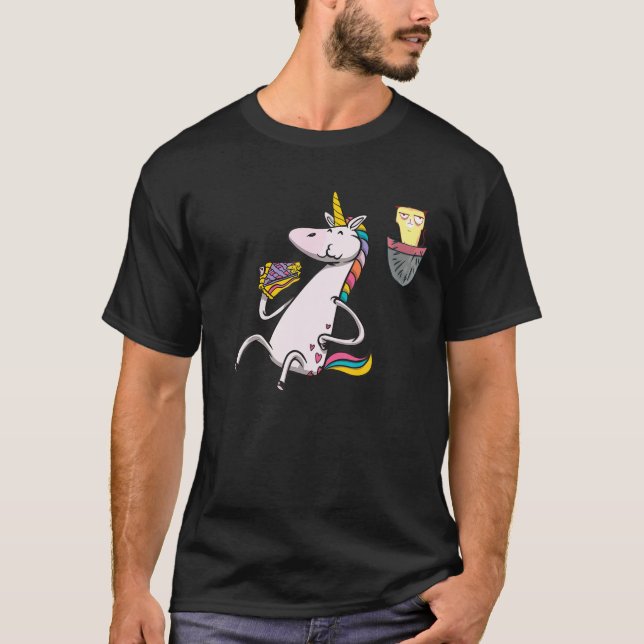 Camiseta Grumpy Pocket Cat Unicornio Caticorn Pie P (Anverso)