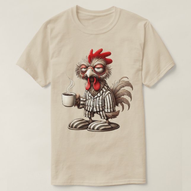 Camiseta Grumpy Rooster Morning - Café primero! (Diseño del anverso)