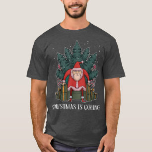 Camiseta Grumpy Santa Claus Tree Presente Throne Funny Chri