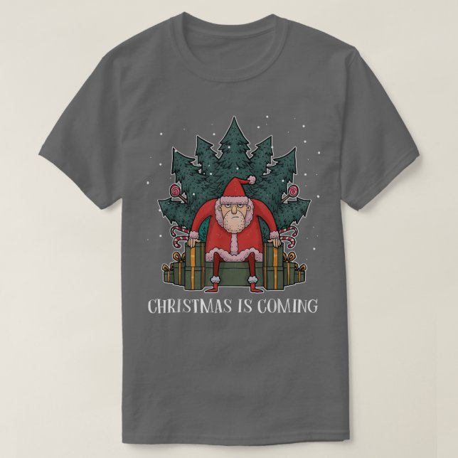Camiseta Grumpy Santa Claus Tree Presente Throne Funny Chri (Diseño del anverso)