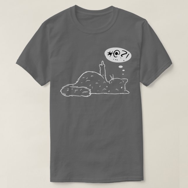 Camiseta Grumpy Stubborn Cat Medio Finger Cat Kitty Maldici (Diseño del anverso)