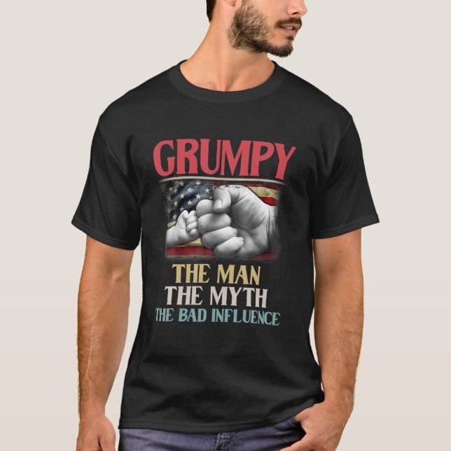 Camiseta Grumpy The Man The Myth The Bad Influence American (Anverso)