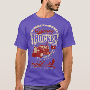 Camiseta Grumpy Trucker Vintage 18 Wheeler Truck Driver 