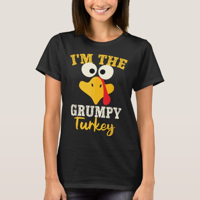 Camiseta Grumpy Turkey Team Family coincidiendo con Thankes (Anverso)