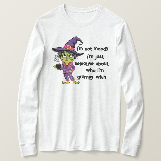 Camiseta Grumpy Witch Long Sleeve Shirt-Witchen Vibes (Anverso del diseño)