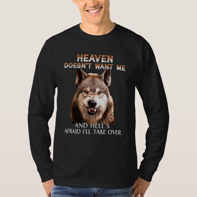 Camiseta Grumpy Wolf Heaven No Me Quiere Y Me Miente (Anverso)