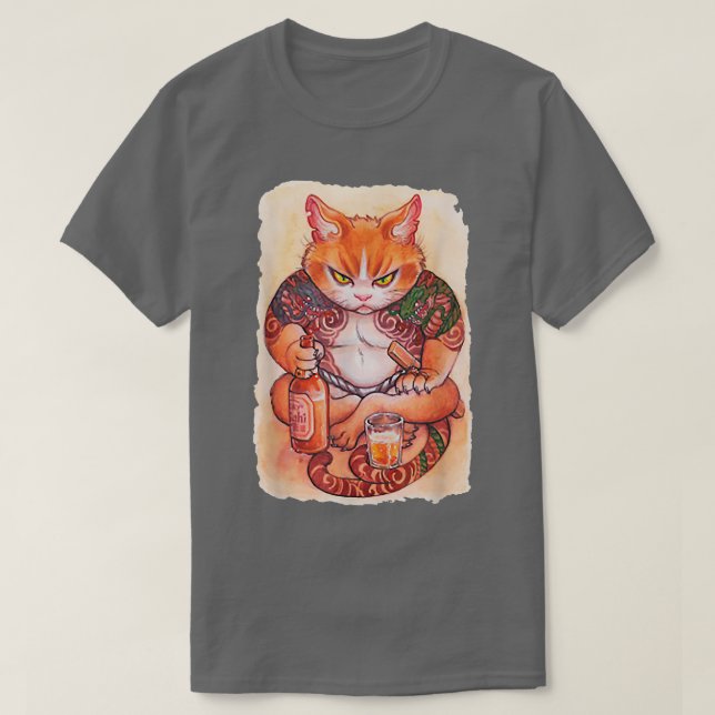 Camiseta Grumpy Yakuza Cat tattoo Style Japan Gift  Basebal (Diseño del anverso)