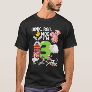 Camiseta Gruñe Baa Relincha Clo Clo Muu Tengo 3 Años Tema d