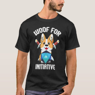 Camiseta Gruñe Por Iniciativa Corgi D20 Rpg Mazmorras Y Ha