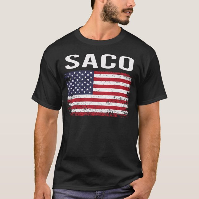 Camiseta Grunge American Flag Saco (Anverso)