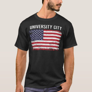 Camiseta Grunge American Flag University City
