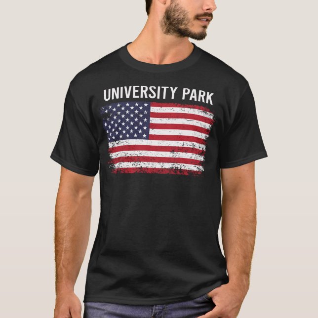 Camiseta Grunge American Flag University Park (Anverso)