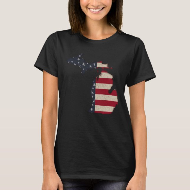 Camiseta Grunge Americana Michigan (Anverso)