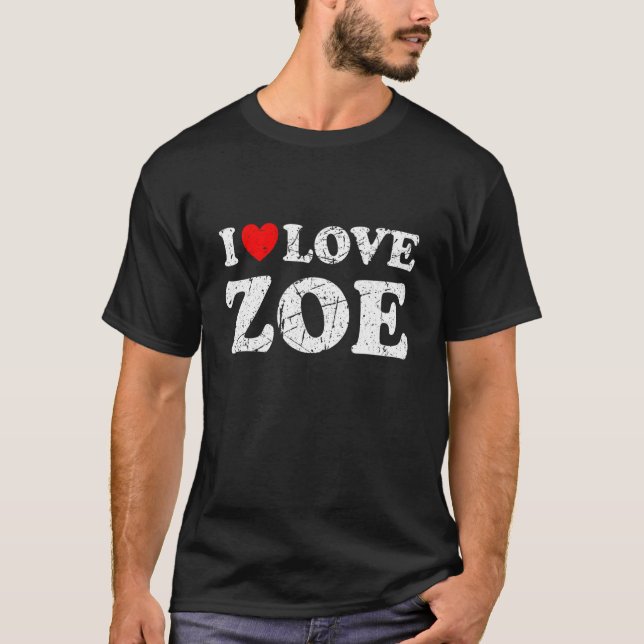 Camiseta Grunge angustiado estilo de desgaste me encanta Zo (Anverso)