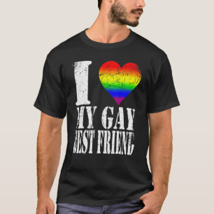 Camiseta Grunge angustiado Me Gusta Amo A Mi Mejor Amigo Ga