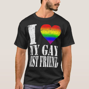 Camiseta Grunge angustiado Me Gusta Amo A Mi Mejor Amigo Ga