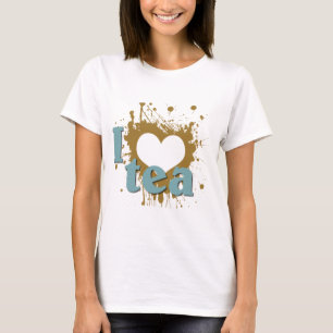 Camiseta Grunge Art I Heart Love Tea