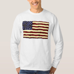 Camiseta Grunge artístico de la bandera americana