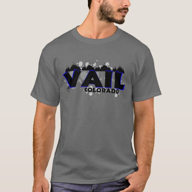 Camiseta Grunge azul de neón Vail Colorado (Anverso)