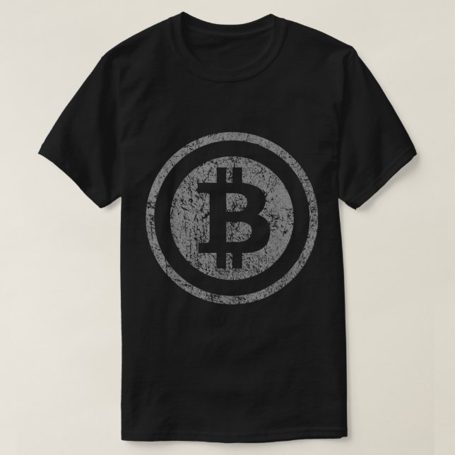 Camiseta Grunge Bitcoin Crypto Symbol Design (Diseño del anverso)