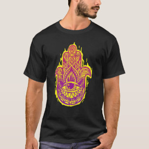 Camiseta Grunge Boho Hamsa Hand Chakra Mano De Ojo Malvado 