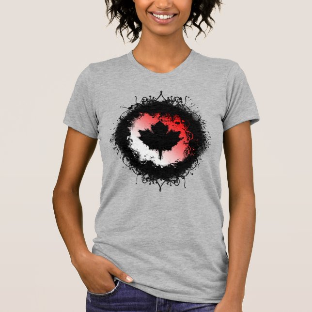 Camiseta Grunge Canadian Maple Leaf (Anverso)