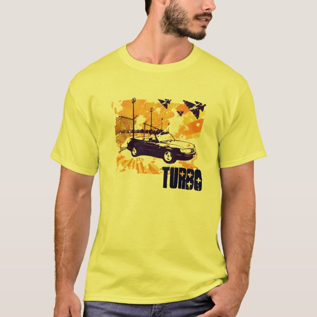 Camiseta grunge convertible de 900 turbo en naranja (Anverso)