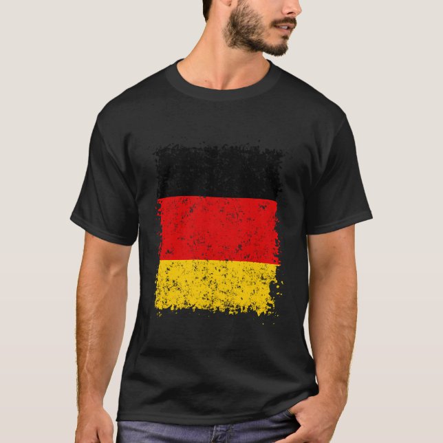 Camiseta Grunge de bandera de Alemania de época (Anverso)