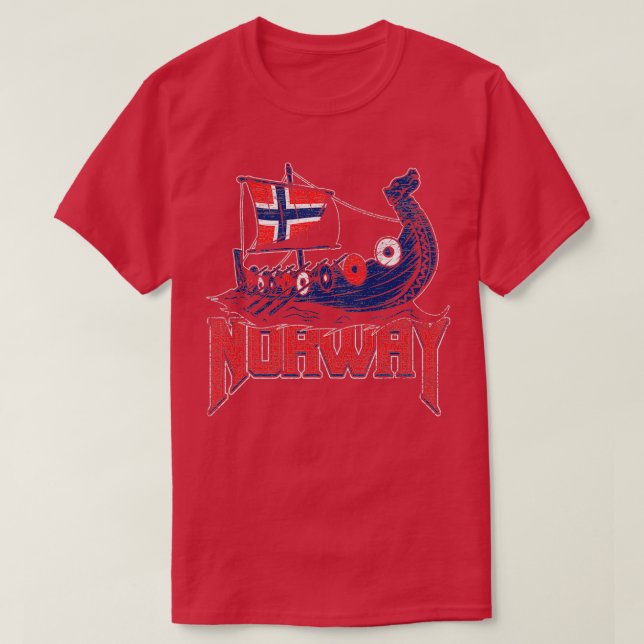 Camiseta grunge de barco noruega (Diseño del anverso)