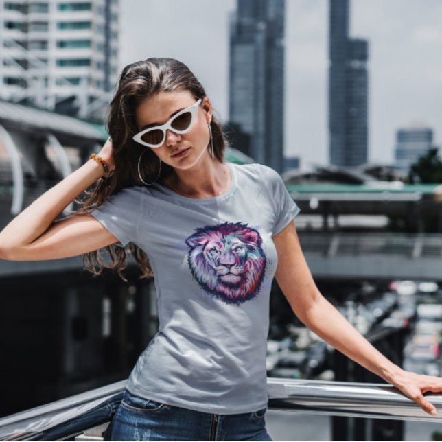 Camiseta Grunge de cabeza animal salvaje de león (Subido por el creador)