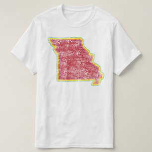 Camiseta grunge de color de missouri